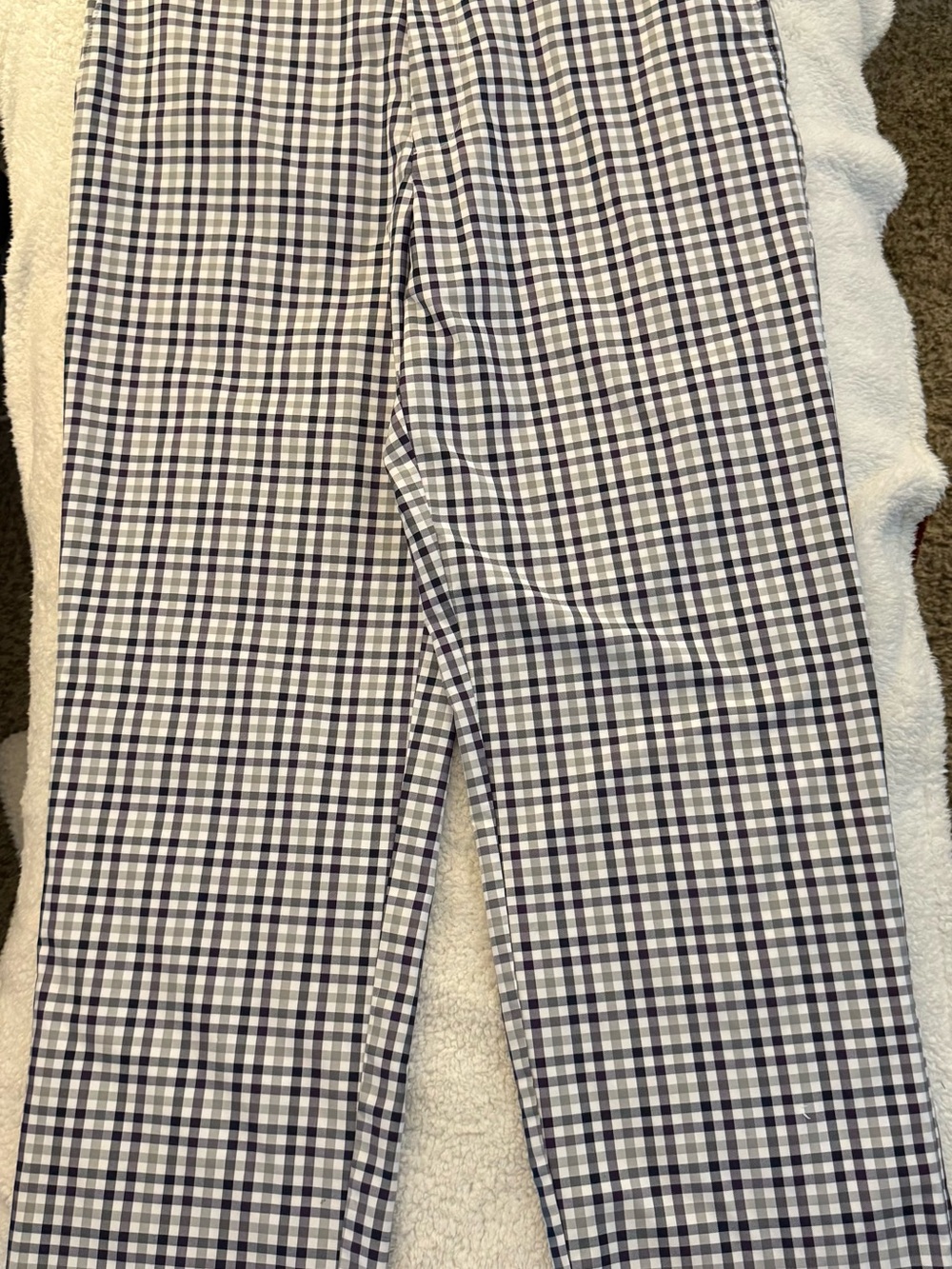 IZOD PerformX Golf Pants Men’s 38x32 Gray Purple Plaid Performance